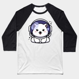 Cute baby polar bear wearing an astronaut helmet, cartoon character Baseball T-Shirt